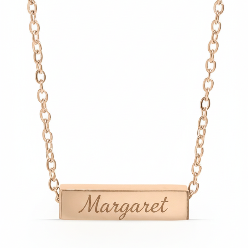 Gold horizontal mini bar necklace