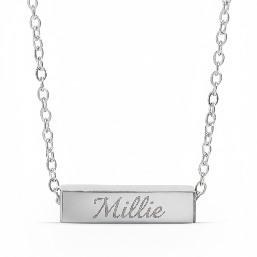 Gold horizontal mini bar necklace