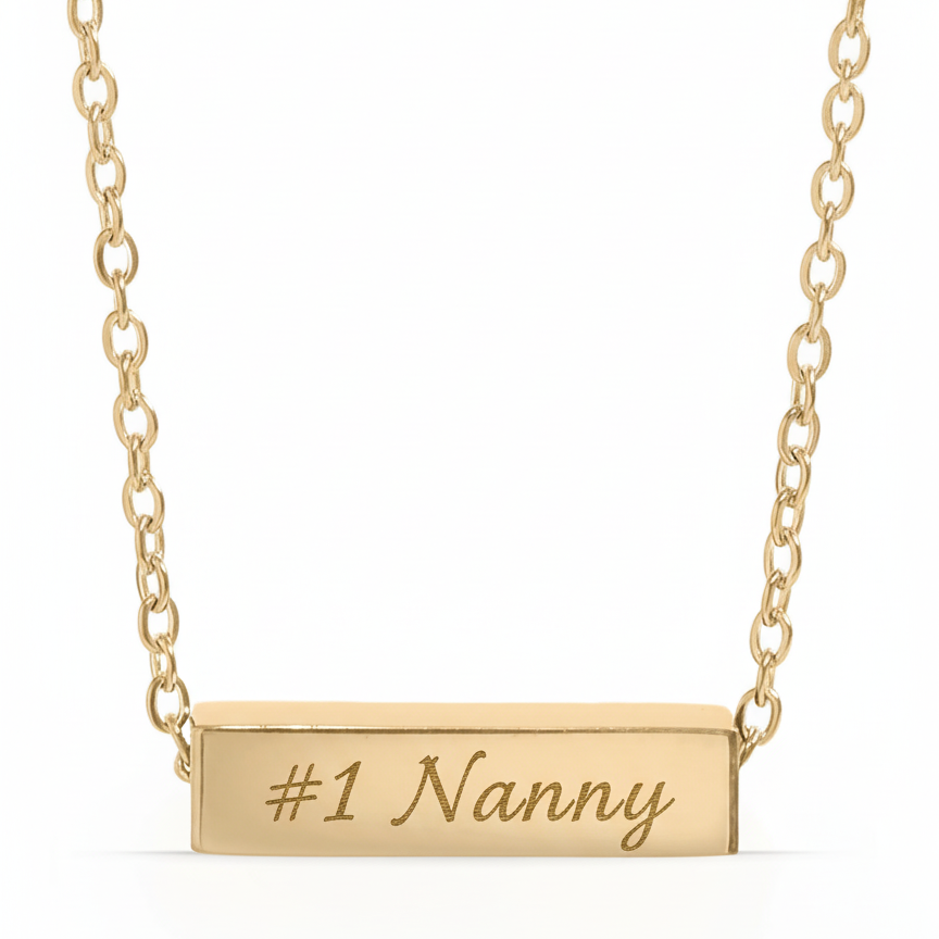Gold horizontal mini bar necklace