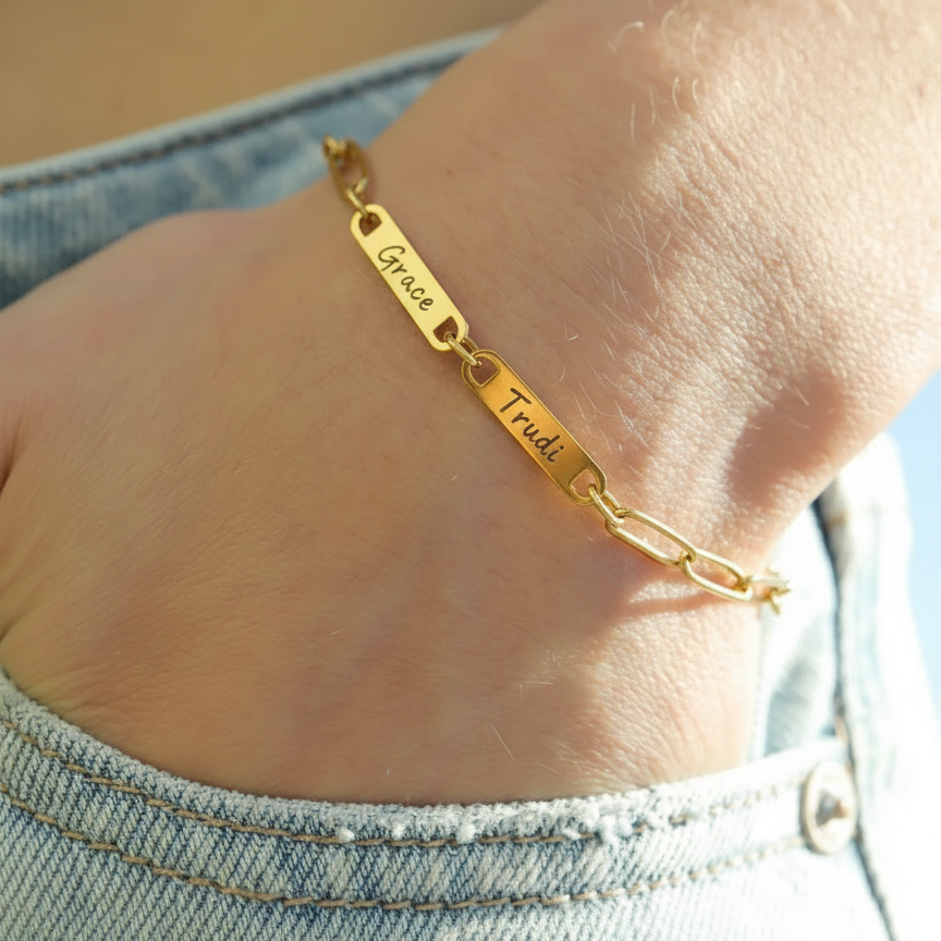 Two bar paperclip bracelet