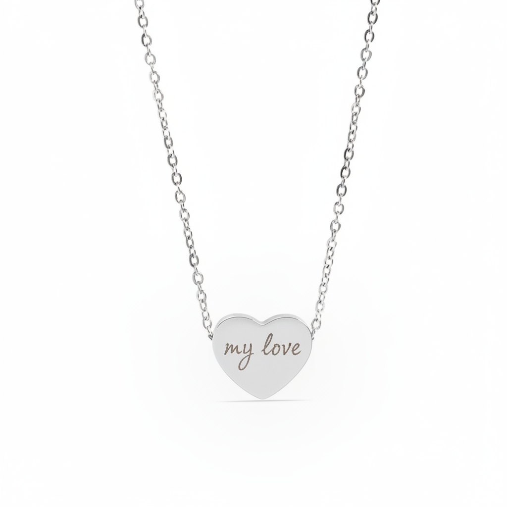 Engraved heart necklace