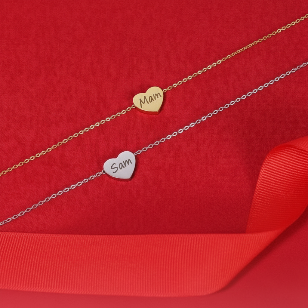 Engraved heart necklace