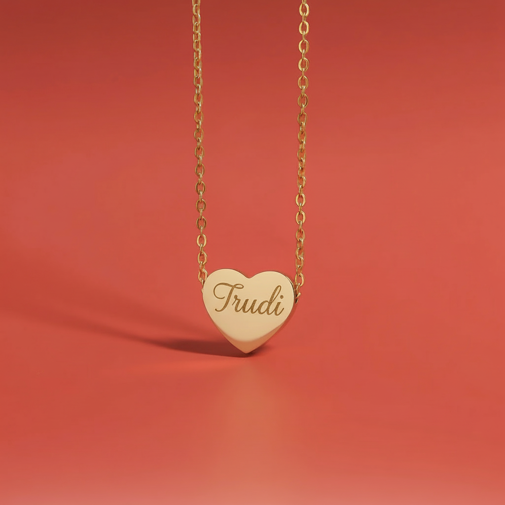 Engraved heart necklace