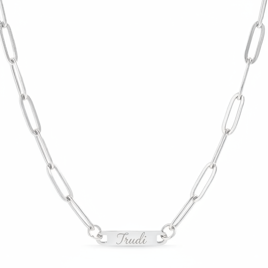 Paperclip bar necklace