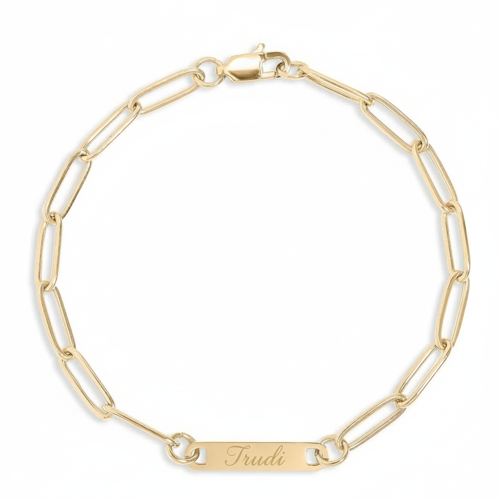 Paperclip bar bracelet