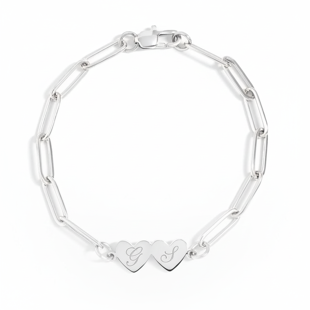 Paperclip 2 heart bracelet