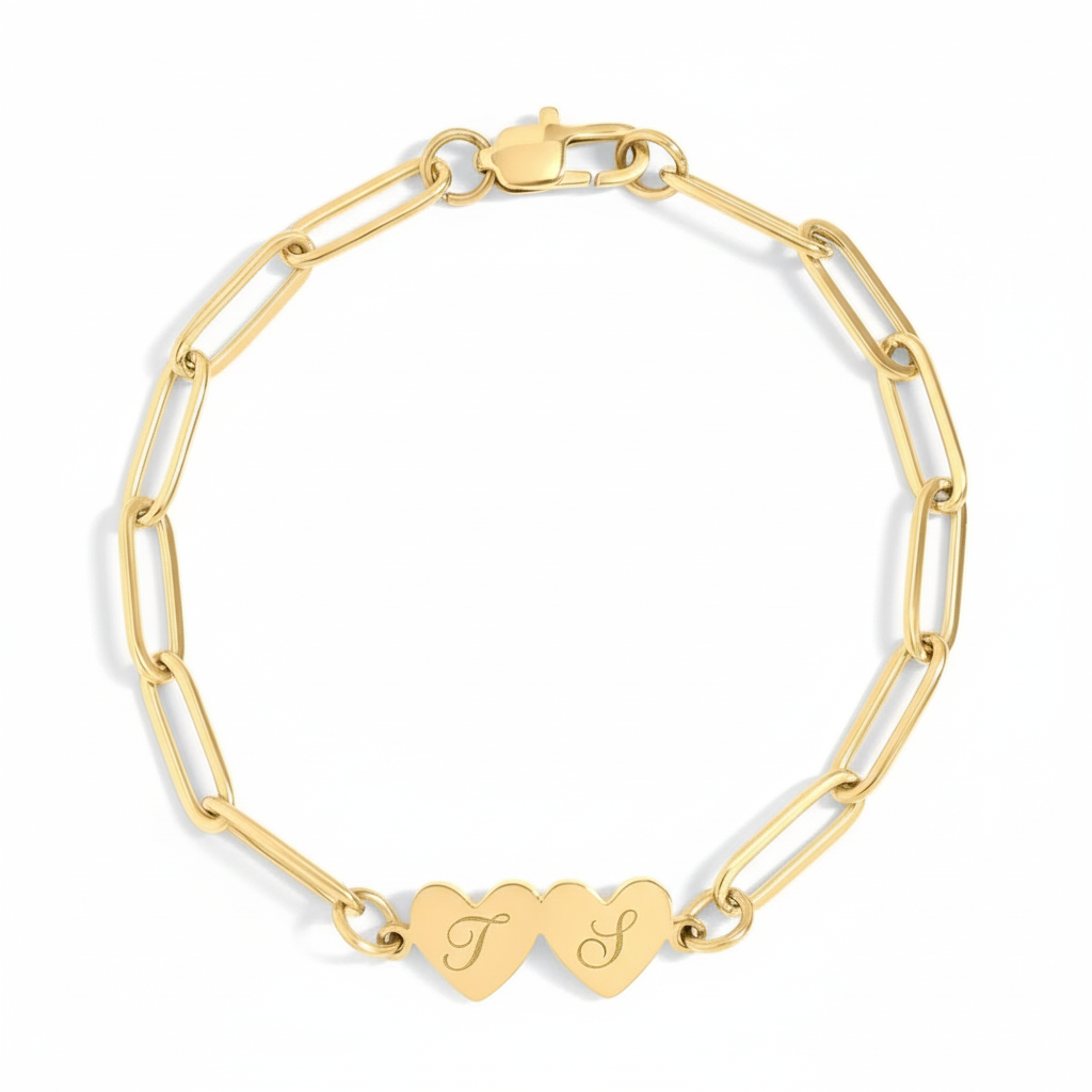 Paperclip 2 heart bracelet