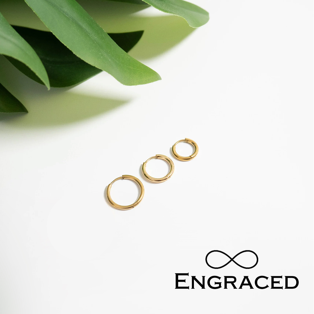 18K Gold PVD Huggie Hoop